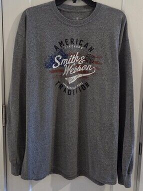 Smith & Wesson American Tradition Long-Sleeve T-Shirt - Size XL - Dark Grey